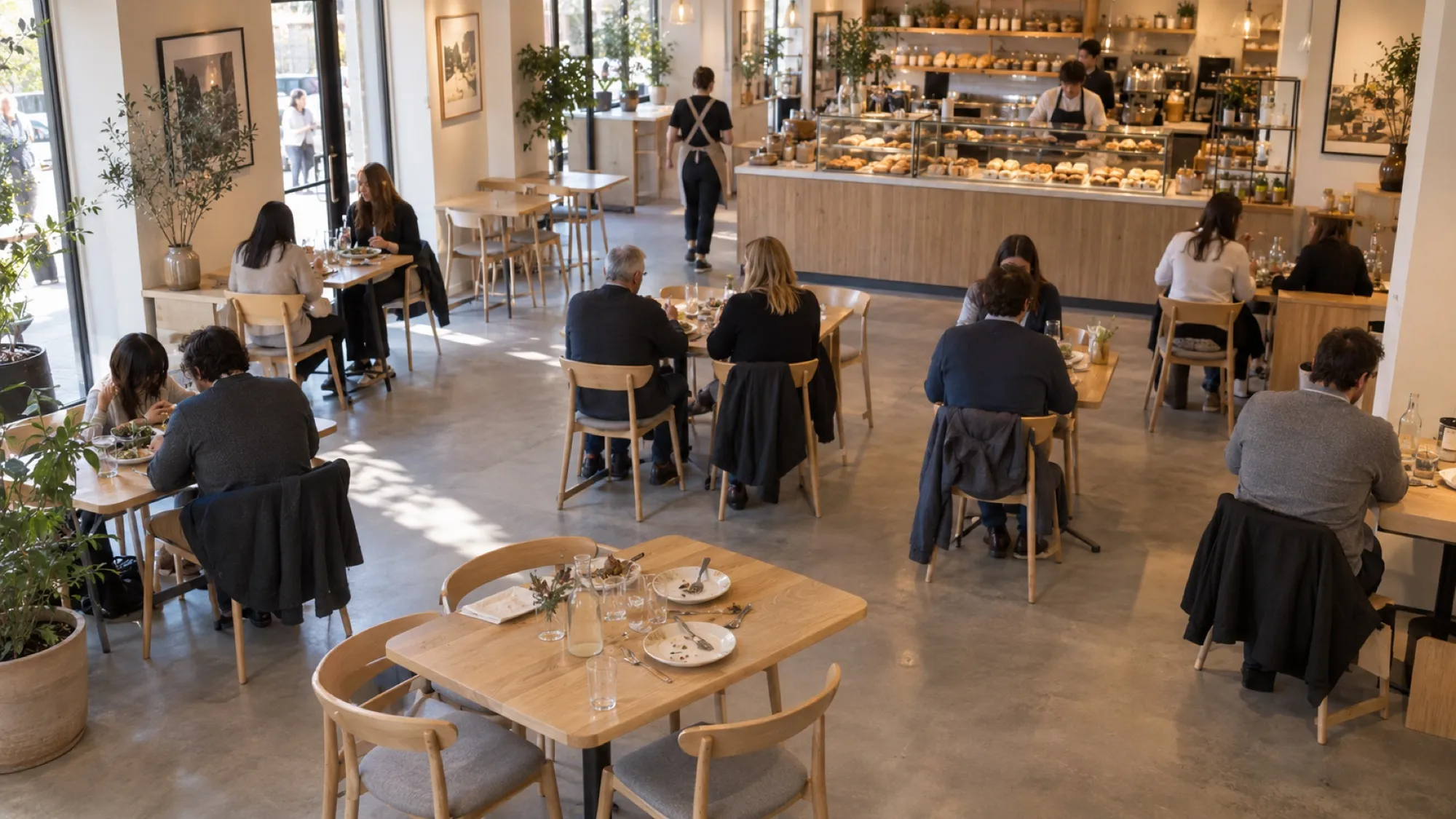 Camera clip of the dining room at Location 03, with table 6 outlined